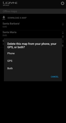 App screenshot delete offline map