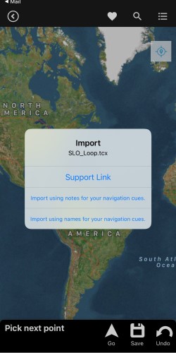 iPhone screenshot import TCX