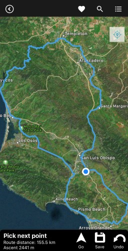 iPhone screenshot create a route