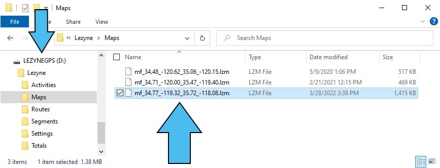 Windows file explorer copy to GPS maps folder