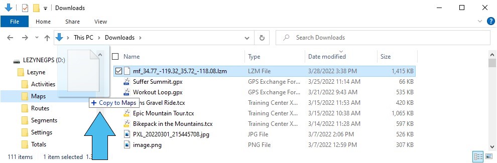 Windows file explorer copy lzm file