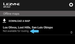 App screen offline map in list