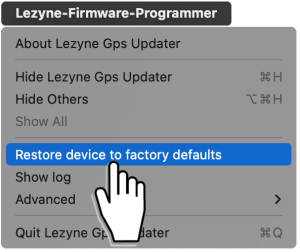 Restore device menu